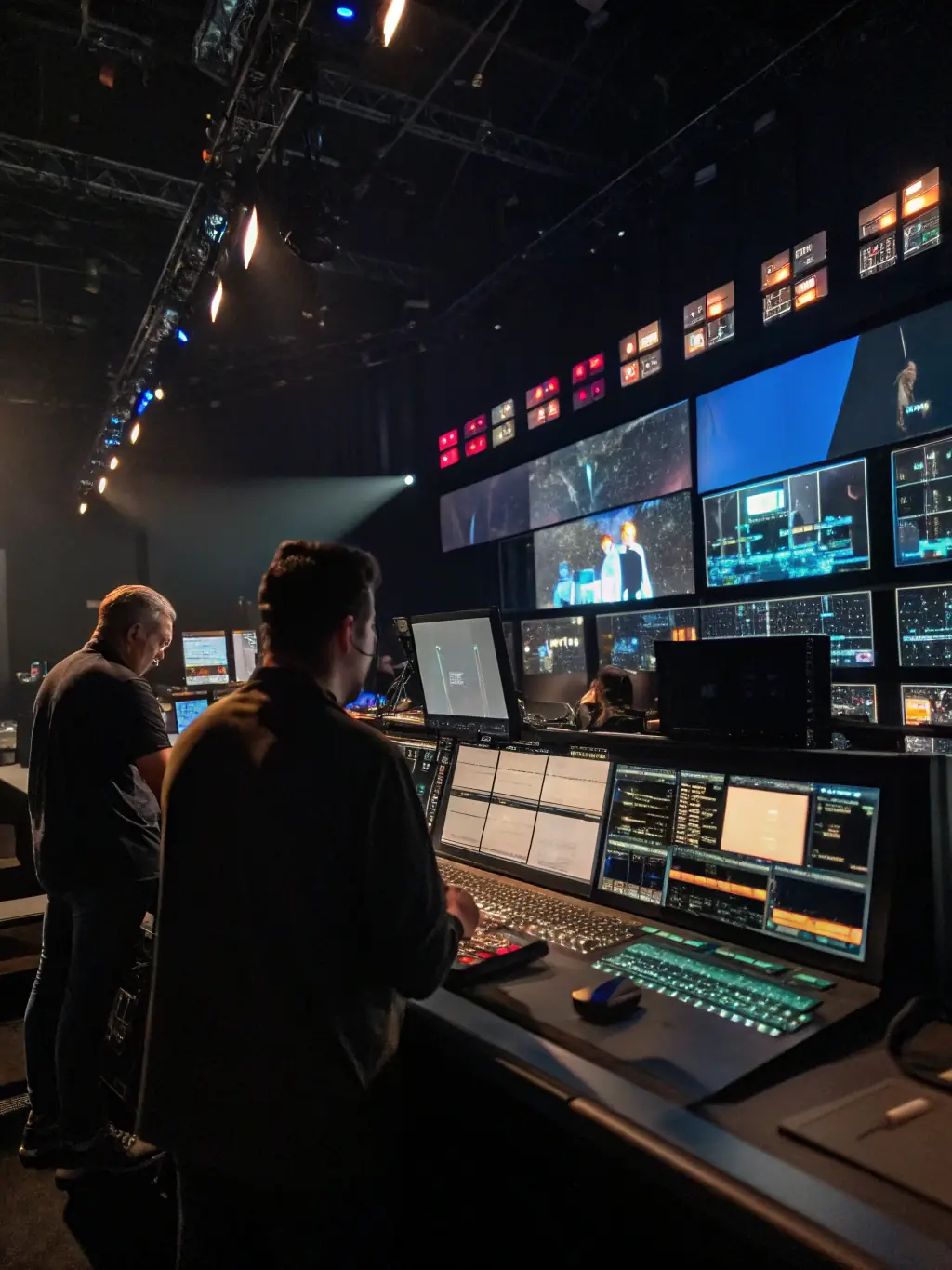 An image of a modern control room with operators monitoring refinery processes on large screens, illustrating the advanced technology used in process optimization.
